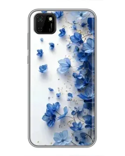 Чохол для Huawei Y5p з картинкою «Блакитний квітковий каскад»