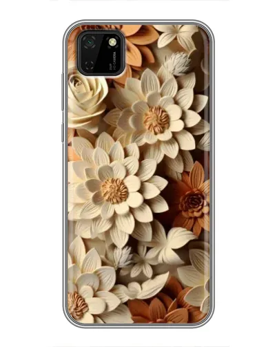 Чохол для Huawei Y5p з картинкою «Бежевий флористичний декор»