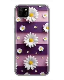 Чохол для Huawei Y5p з картинкою «Ромашки на фіолетовому»