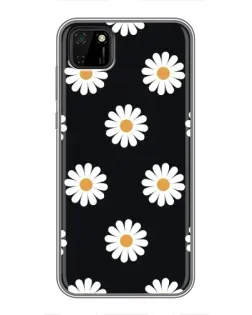 Чохол для Huawei Y5p з картинкою «Ромашки на чорному»