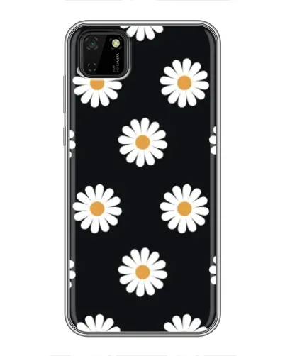Чохол для Huawei Y5p з картинкою «Ромашки на чорному»