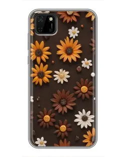 Чохол для Huawei Y5p з картинкою «Візерунок з маленьких соняшників»