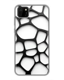 Чохол для Huawei Y5p з картинкою «Біла об'ємна сітка»