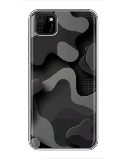 Чохол для Huawei Y5p з картинкою «Темний абстрактний камуфляж»