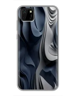 Чохол для Huawei Y5p з картинкою «Об'ємні сині складки»