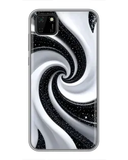 Чохол для Huawei Y5p з картинкою «Чорно-біла спіраль»