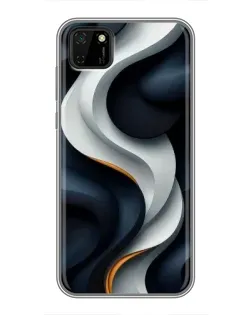 Чохол для Huawei Y5p з картинкою «Об'ємні чорно-білі стрічки»