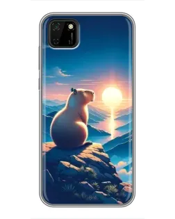 Чохол для Huawei Y5p з картинкою «Захід сонця з капібарою»