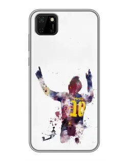 Чехол для Huawei Y5p с картинкой «Акварельный Месси Барселона»