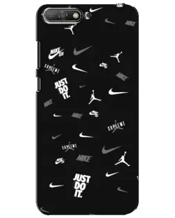 Чехол для Huawei Y6 2018 с картинкой «Nike Black Pattern» Чехол для Huawei Y6 2018 с картинкой «Nike Black Pattern»