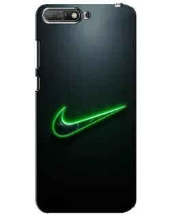 Чехол для Huawei Y6 2018 с картинкой «Неоновый контур Nike»