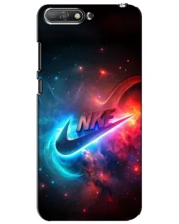 Чехол для Huawei Y6 2018 с картинкой «Огненный логотип Nike»