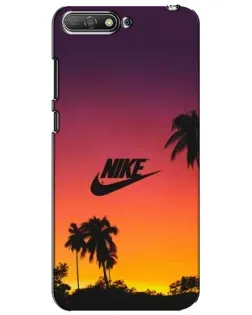 Чехол для Huawei Y6 2018 с картинкой «Nike на закате солнца»