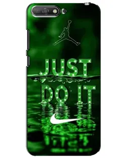 Чехол для Huawei Y6 2018 с картинкой «Зеленый неоновый Nike»