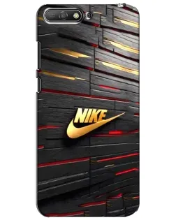 Чехол для Huawei Y6 2018 с картинкой «Золотой Nike на металле»