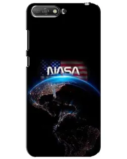 Чехол для Huawei Y6 2018 с картинкой «Земля из космоса NASA»