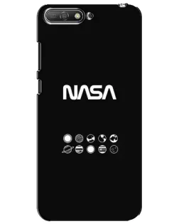 Чехол для Huawei Y6 2018 с картинкой «NASA — технический принт»