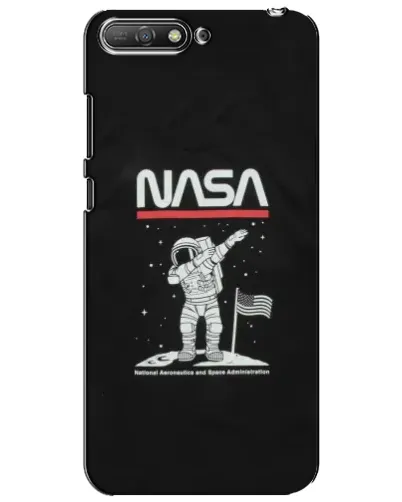 Чехол для Huawei Y6 2018 с картинкой «NASA — шагаем по Луне»