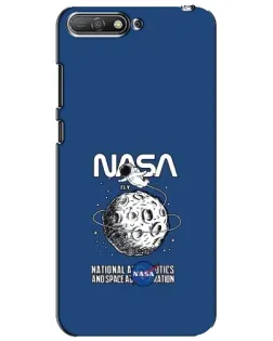 Чехол для Huawei Y6 2018 с картинкой «NASA — лунная миссия»