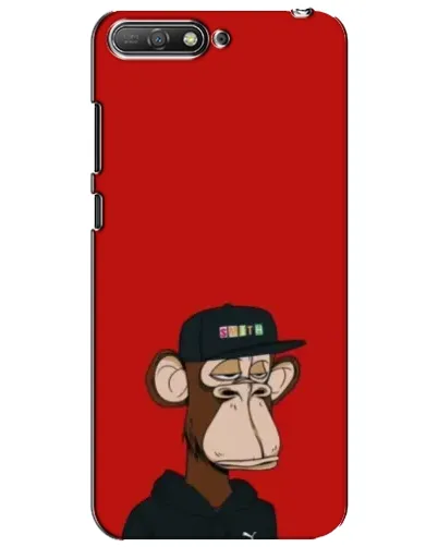 Чехол для Huawei Y6 2018 с картинкой «Bored Ape — красный фон» Чехол для Huawei Y6 2018 с картинкой «Bored Ape — красный фон»