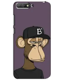 Чехол для Huawei Y6 2018 с картинкой «Bored Ape в кепке»