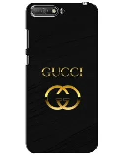 Чехол для Huawei Y6 2018 с картинкой «Золотой логотип Gucci»