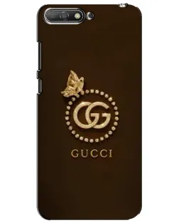 Чехол для Huawei Y6 2018 с картинкой «Gucci — золотая бабочка»