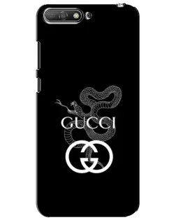 Чехол для Huawei Y6 2018 с картинкой «Gucci — серебряная змея»