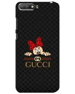Чехол для Huawei Y6 2018 с картинкой «Минни Маус Gucci — черный»