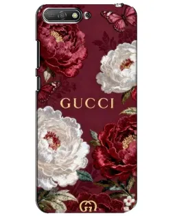 Чехол для Huawei Y6 2018 с картинкой «Gucci — бордовые розы»