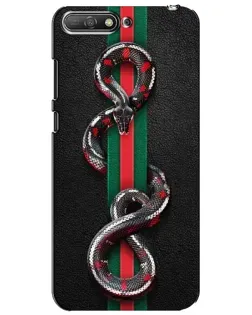 Чехол для Huawei Y6 2018 с картинкой «Gucci — змея на полосе»