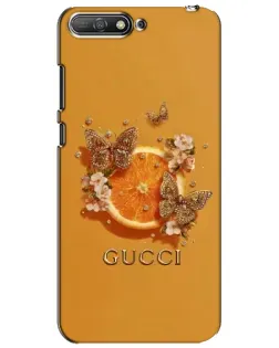 Чехол для Huawei Y6 2018 с картинкой «Gucci — золотые бабочки»