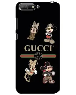 Чехол для Huawei Y6 2018 с картинкой «Gucci — герои Disney и монограмма»