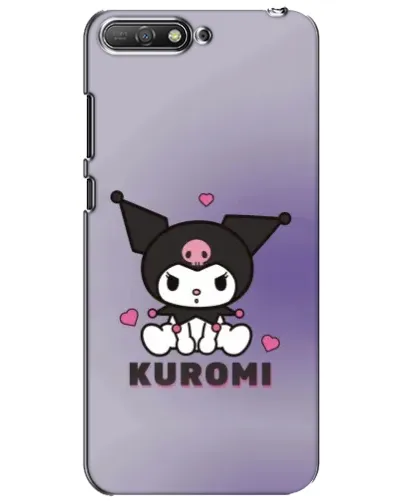 Чехол для Huawei Y6 2018 с картинкой «Kuromi — фиолетовый арт»