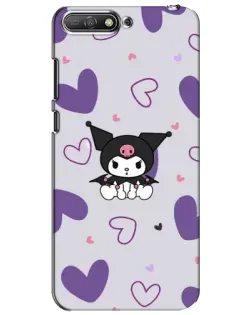 Чехол для Huawei Y6 2018 с картинкой «Kuromi и лавандовые сердца»