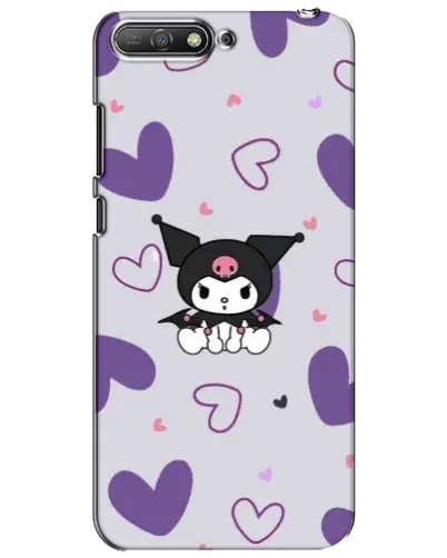 Чехол для Huawei Y6 2018 с картинкой «Kuromi и лавандовые сердца»