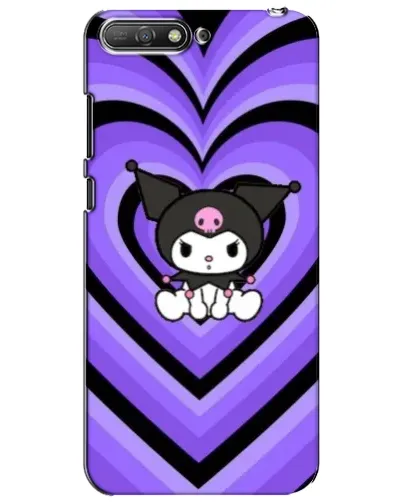Чехол для Huawei Y6 2018 с картинкой «Kuromi и фиолетовые сердца»