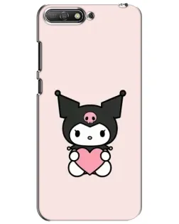 Чехол для Huawei Y6 2018 с картинкой «Kuromi и сердце»