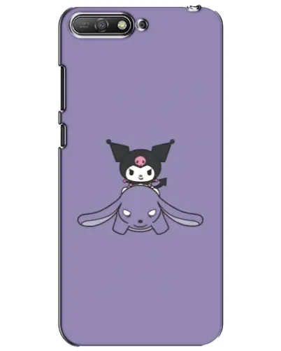 Чехол для Huawei Y6 2018 с картинкой «Kuromi на лиловом фоне»