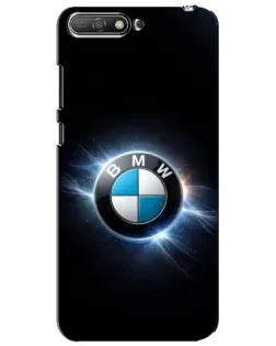 Чехол для Huawei Y6 2018 с картинкой «BMW — неоновое сияние»