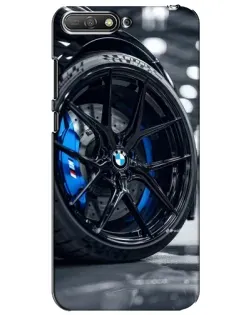 Чехол для Huawei Y6 2018 с картинкой «Колесо BMW вблизи»