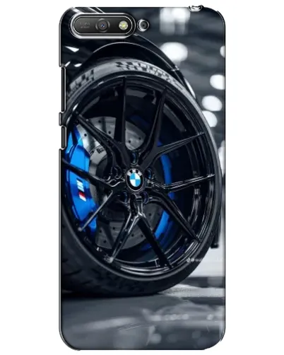 Чехол для Huawei Y6 2018 с картинкой «Колесо BMW вблизи»