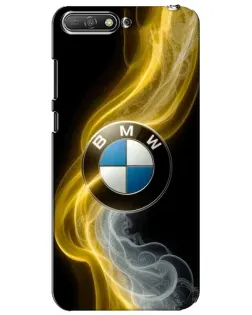 Чехол для Huawei Y6 2018 с картинкой «Золотистый дым BMW»