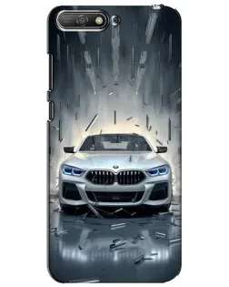 Чехол для Huawei Y6 2018 с картинкой «BMW в свете фар»