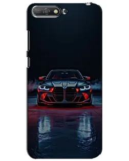 Чехол для Huawei Y6 2018 с картинкой «BMW на мокрой дороге»