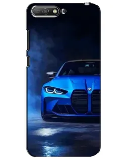 Чехол для Huawei Y6 2018 с картинкой «Голубая BMW M4»