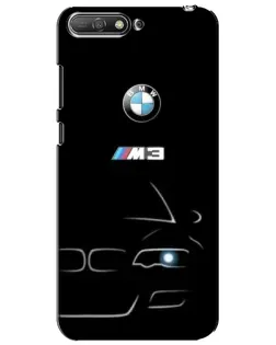 Чехол для Huawei Y6 2018 с картинкой «Минималистичный принт BMW M3»
