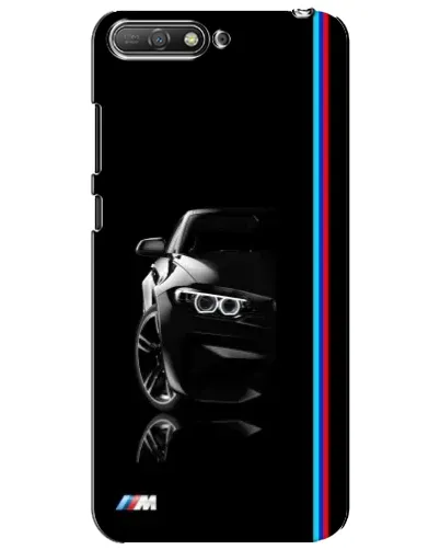 Чехол для Huawei Y6 2018 с картинкой «Силуэт BMW в темноте»