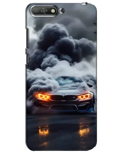 Чехол для Huawei Y6 2018 с картинкой «BMW в дыму»
