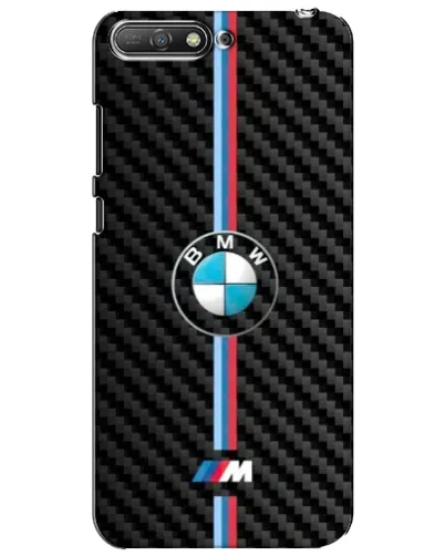Чехол для Huawei Y6 2018 с картинкой «Эмблема BMW и карбон»
